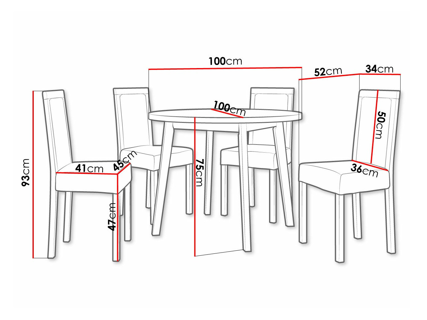 Dining set Victorville 304 (White)