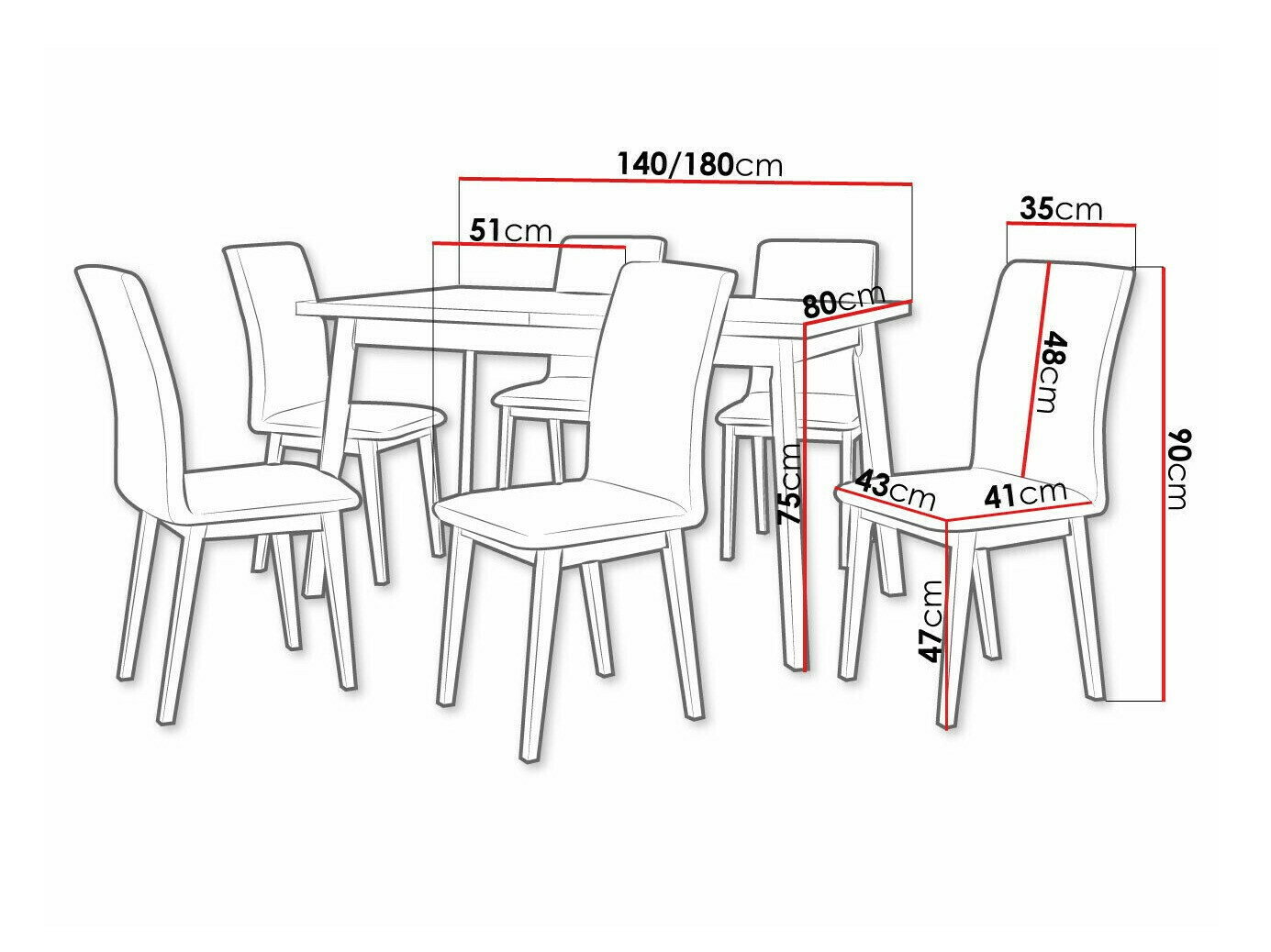 Dining set Victorville 322 (Black)