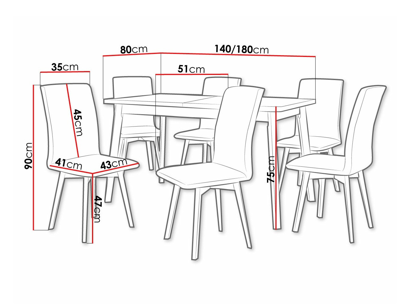 Dining set Victorville 324 (White)