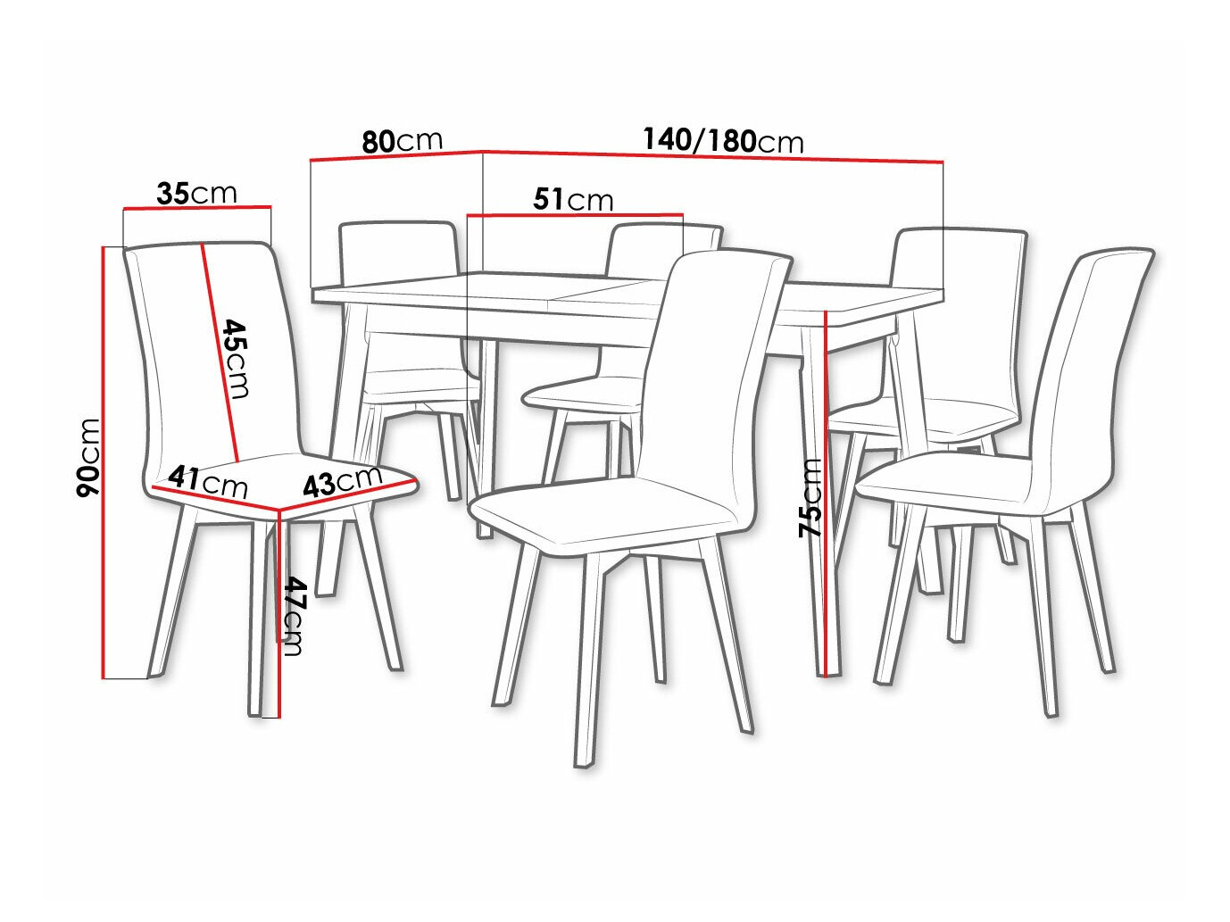 Dining set Victorville 325 (White)