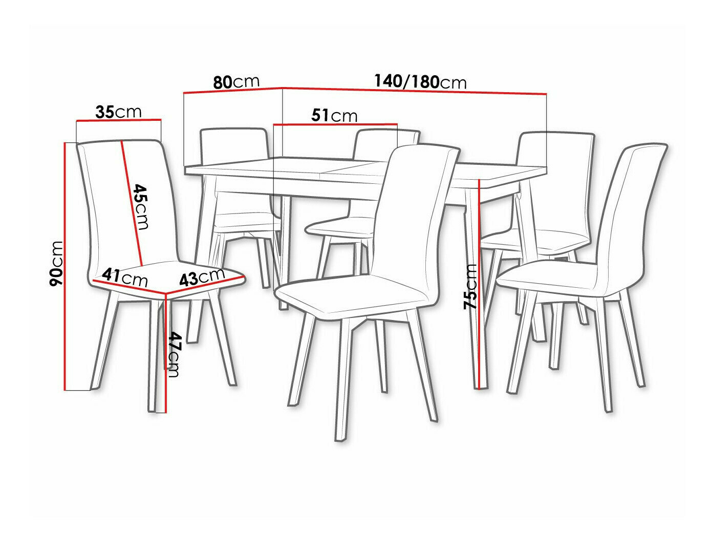 Dining set Victorville 326 (Black)