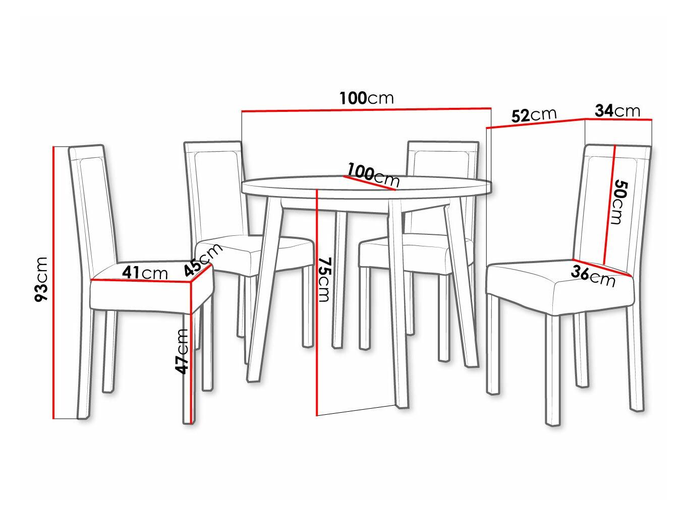 Dining set Victorville 306 (Black)