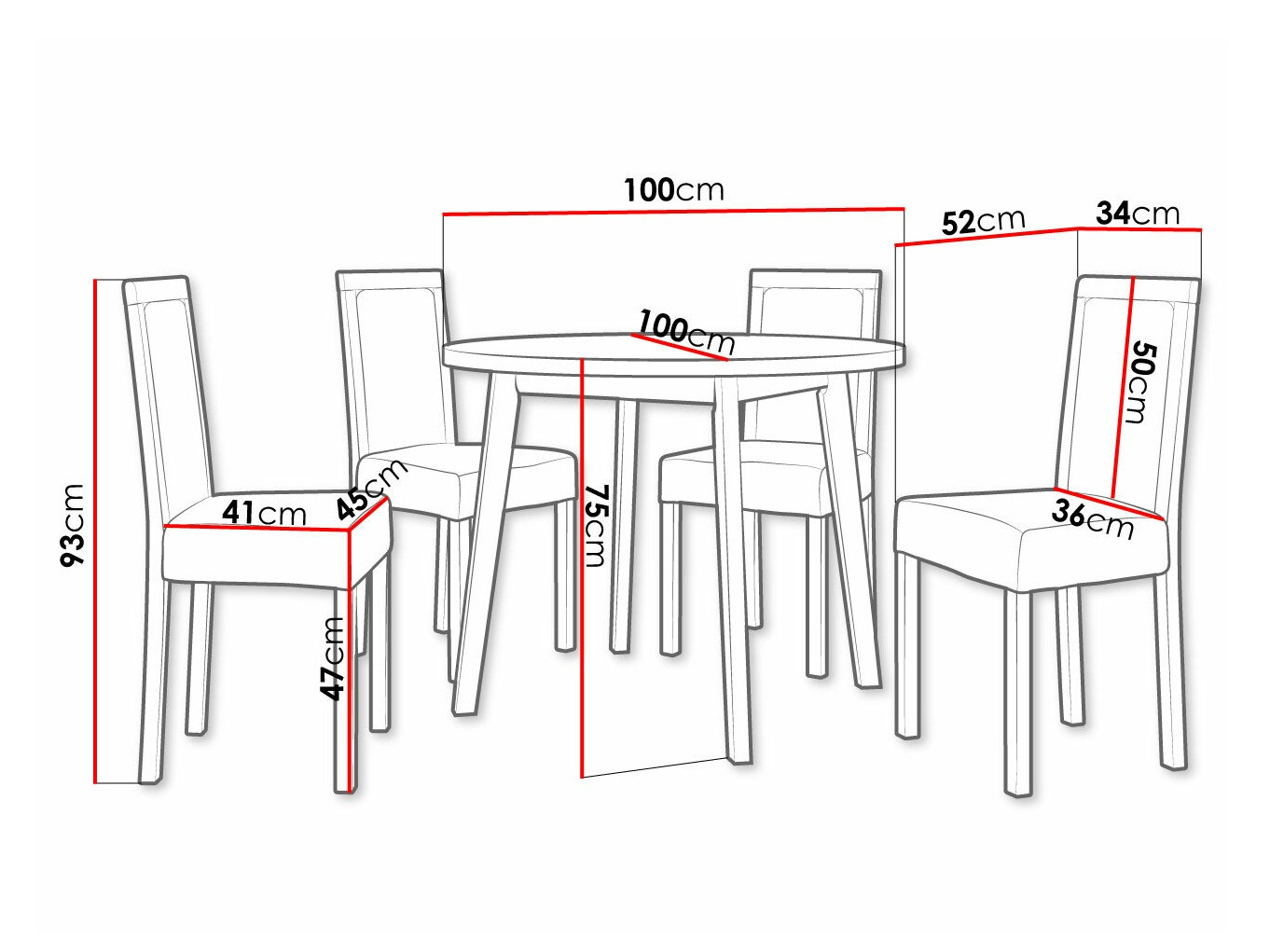 Dining set Victorville 306 (Black)