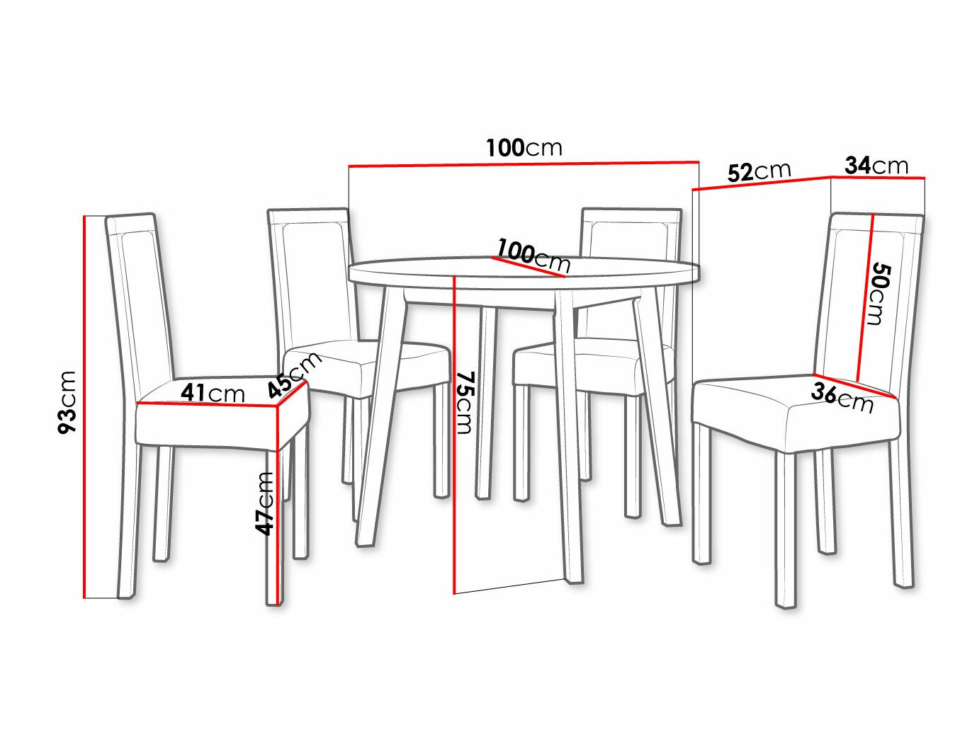 Dining set Victorville 306 (Black)
