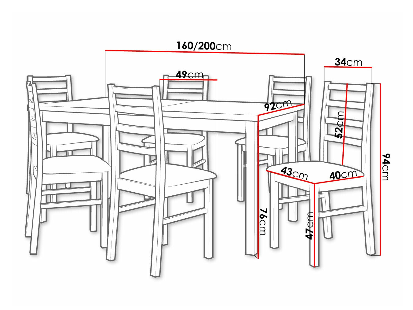 Dining set Victorville 307 (Nut)