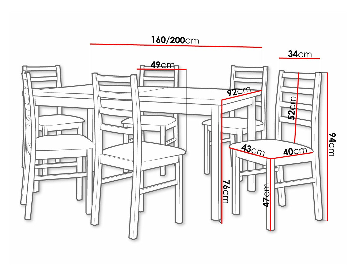 Dining set Victorville 307 (Sonoma oak)