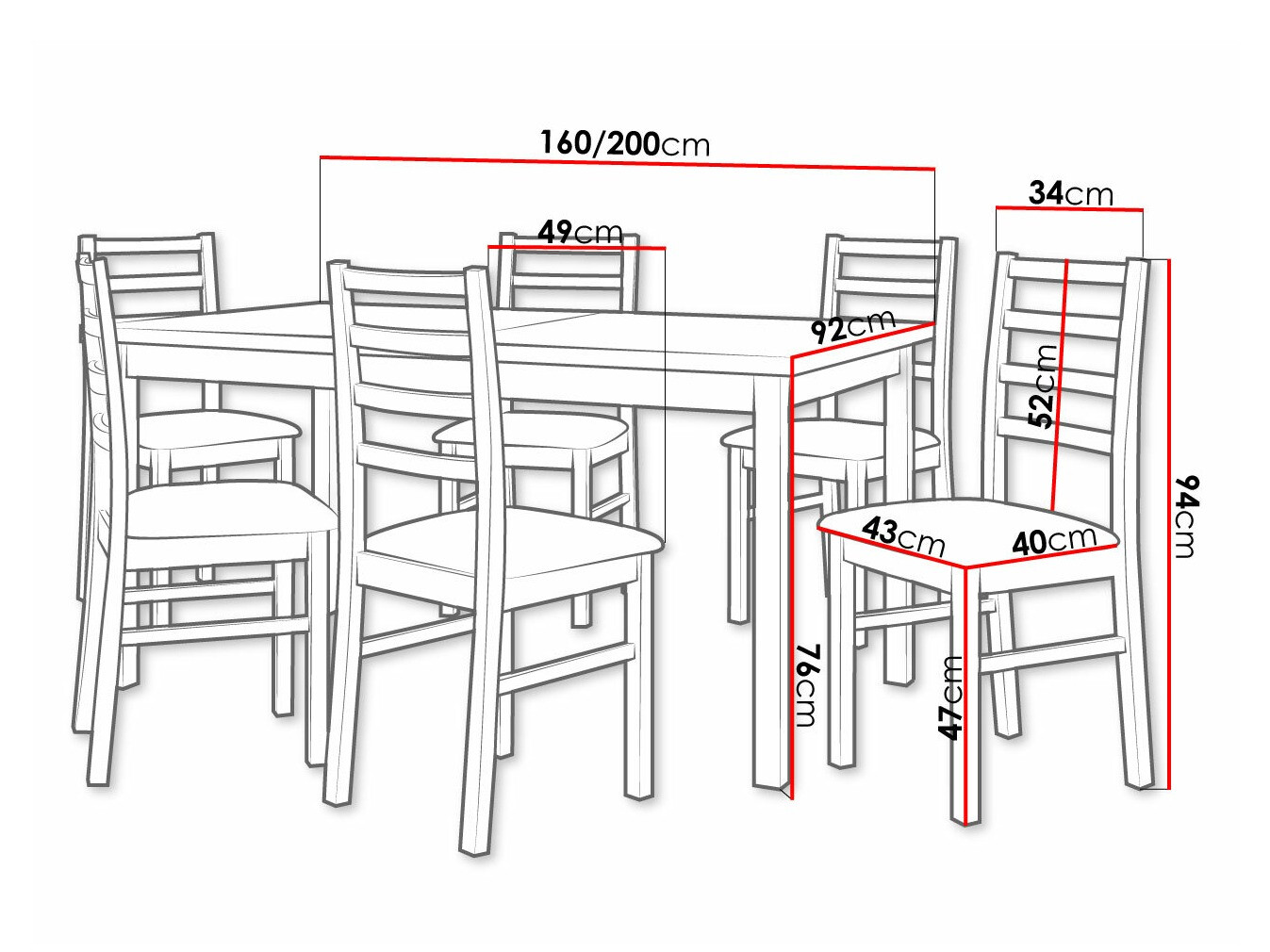 Dining set Victorville 307 (Sonoma oak)