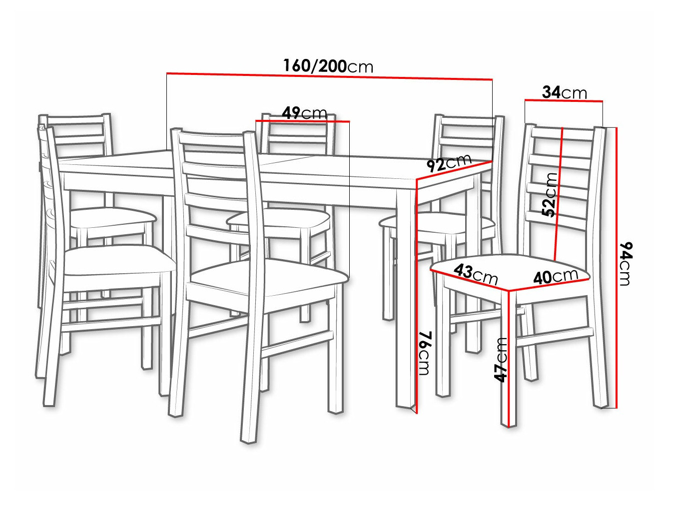 Dining set Victorville 307 (Sonoma oak)
