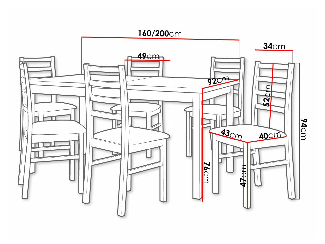 Dining set Victorville 307 (White)