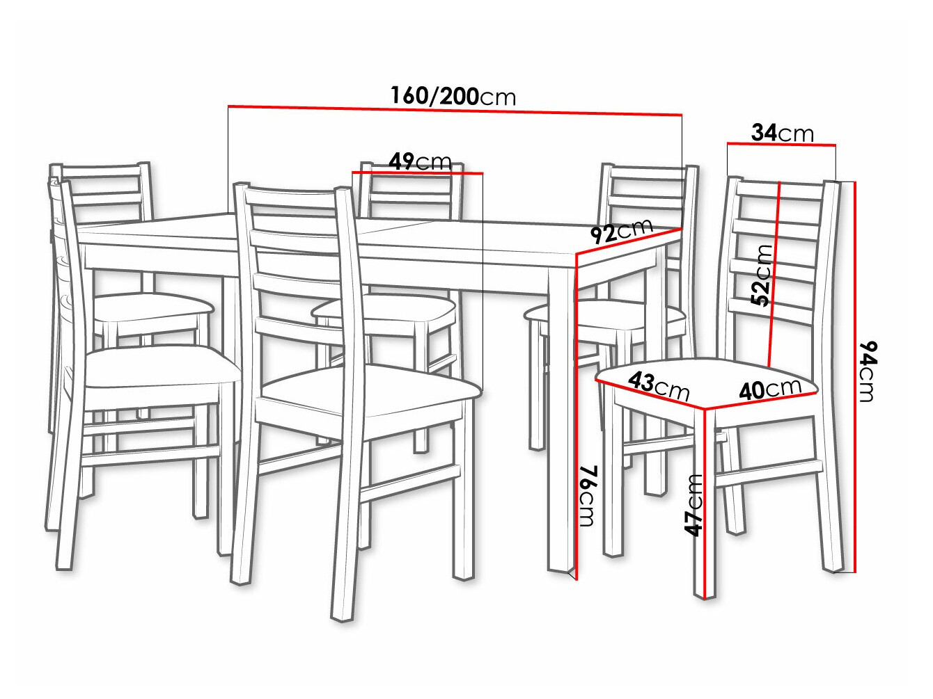 Dining set Victorville 307 (White)