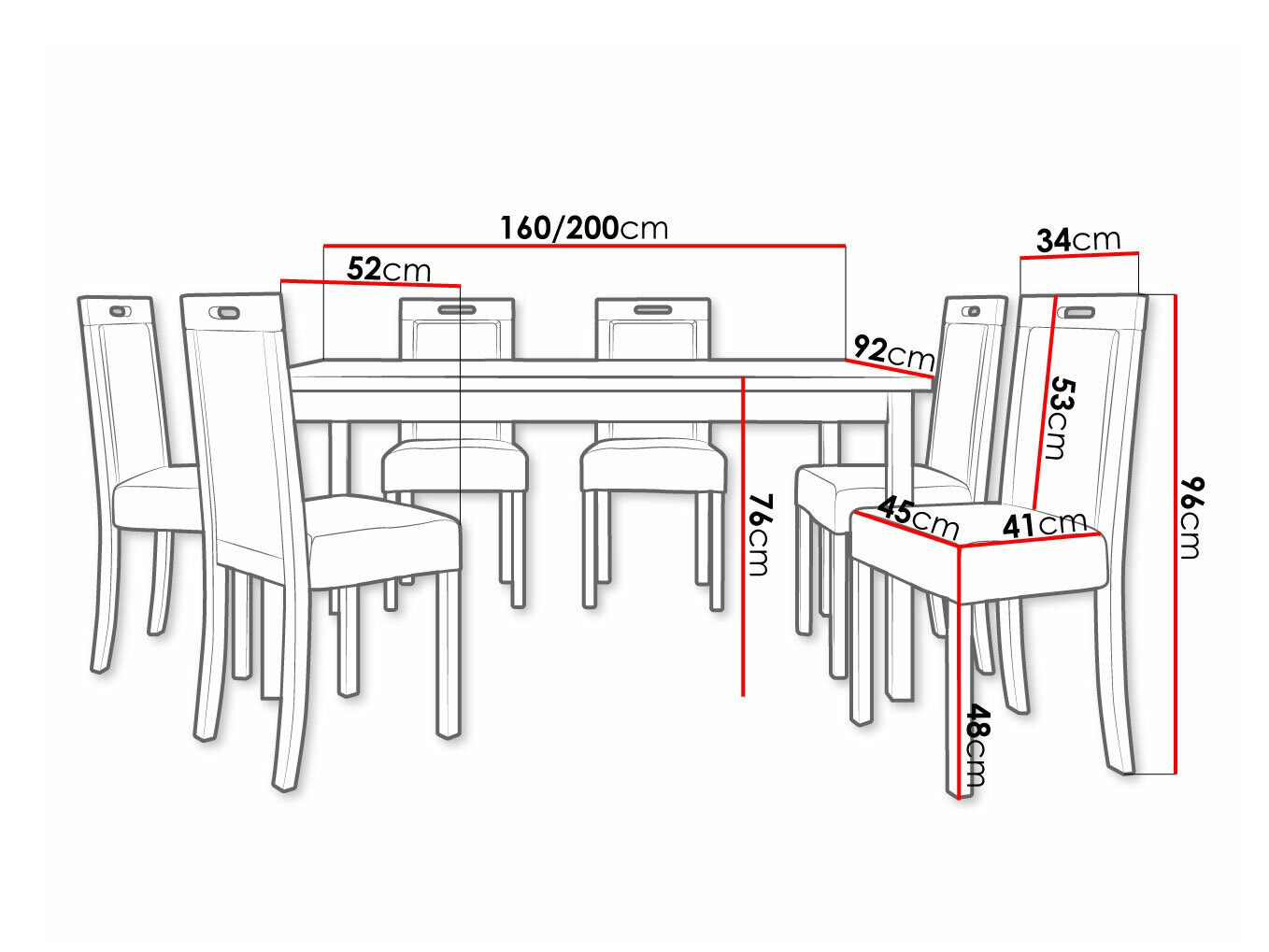 Dining set Victorville 308 (Sonoma oak)