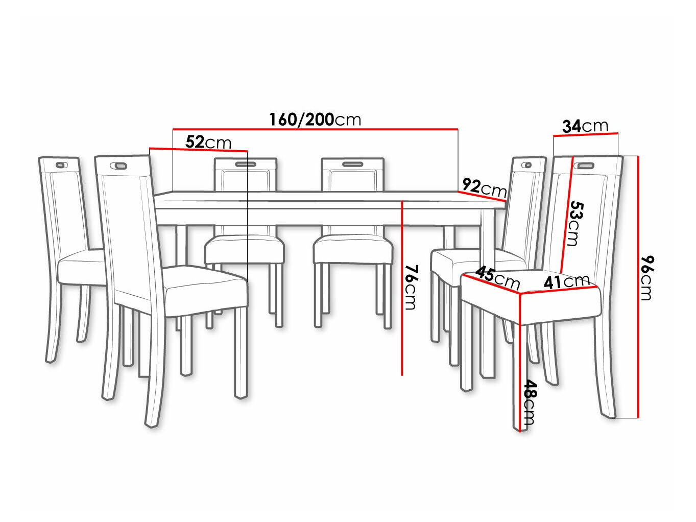 Dining set Victorville 308 (Sonoma oak)