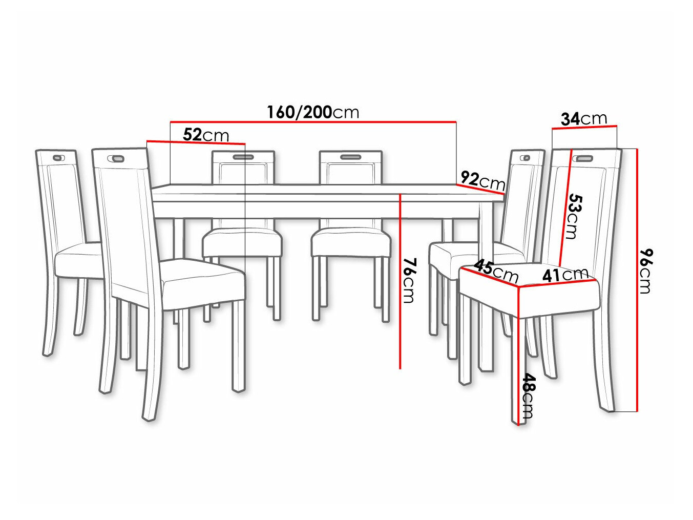 Dining set Victorville 308 (Sonoma oak)