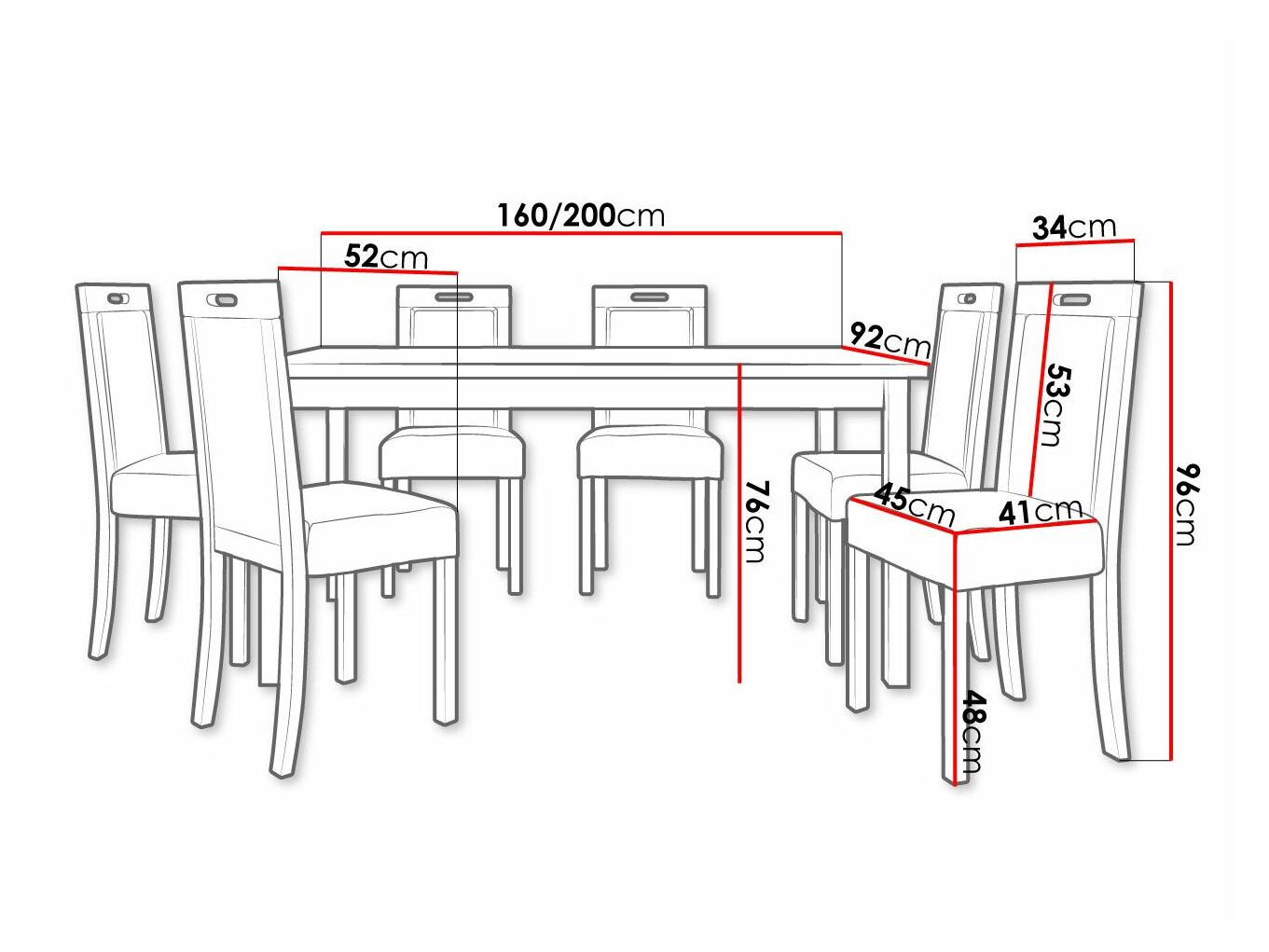 Dining set Victorville 308 (Sonoma oak)