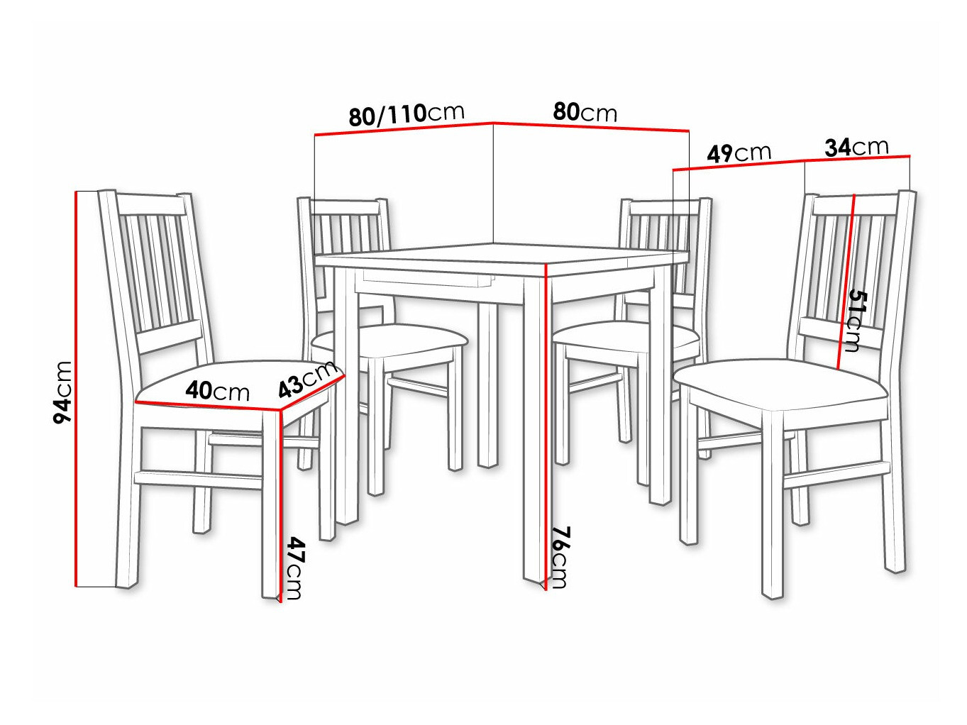 Dining set Victorville 314 (Nut)