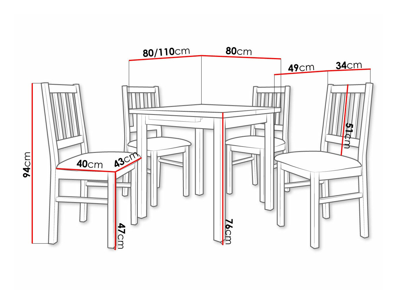 Dining set Victorville 314 (Nut)