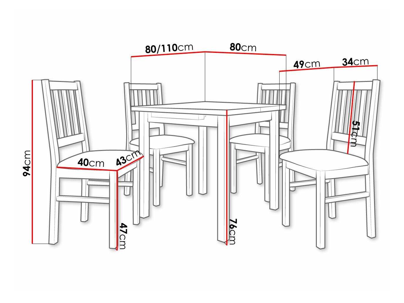 Dining set Victorville 314 (Sonoma oak)