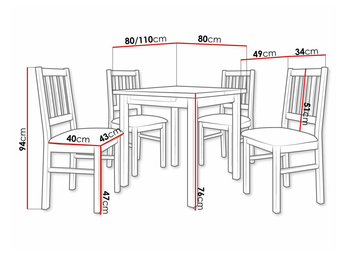 Dining set Victorville 314 (Sonoma oak)
