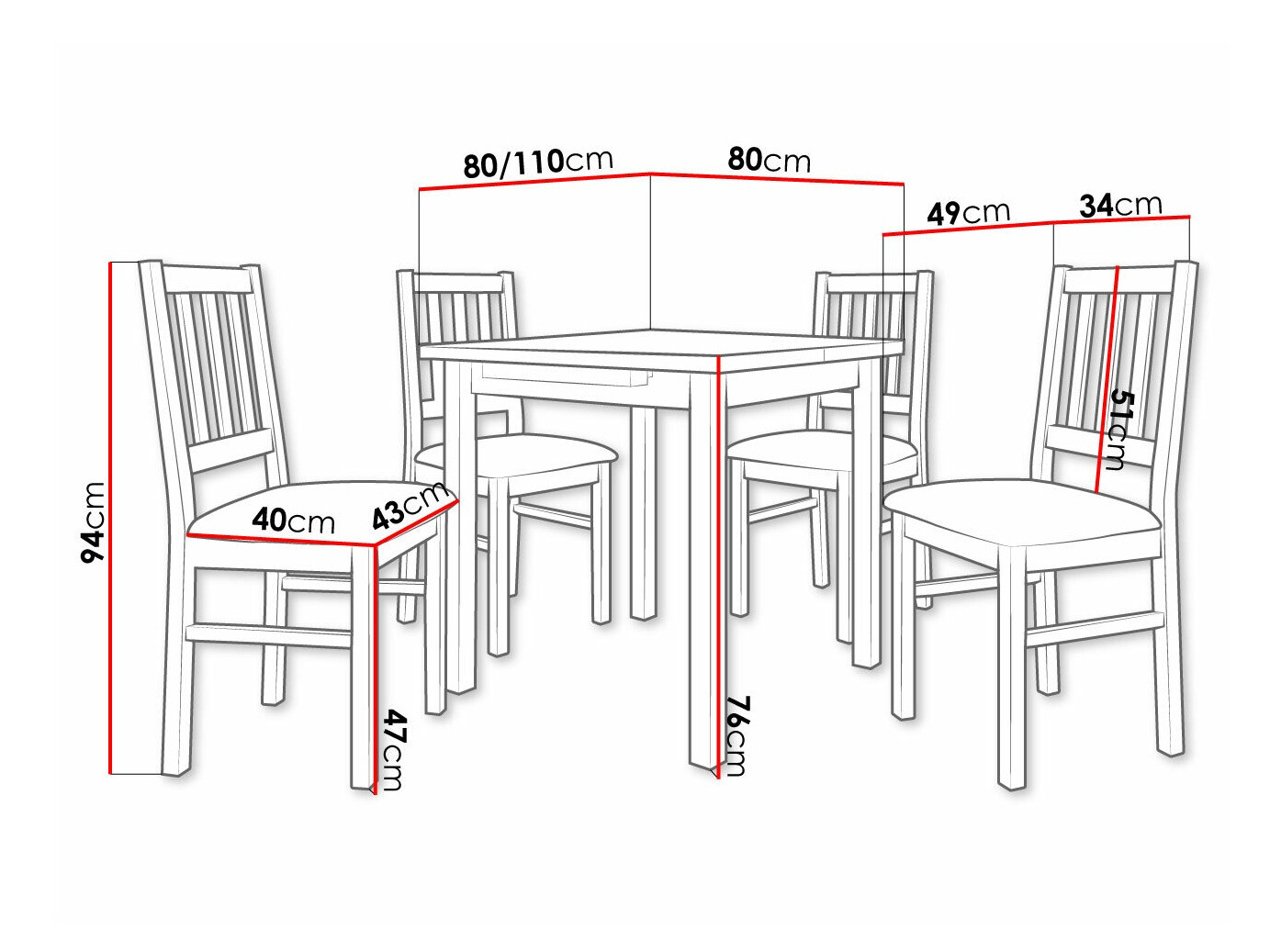 Dining set Victorville 314 (Sonoma oak)