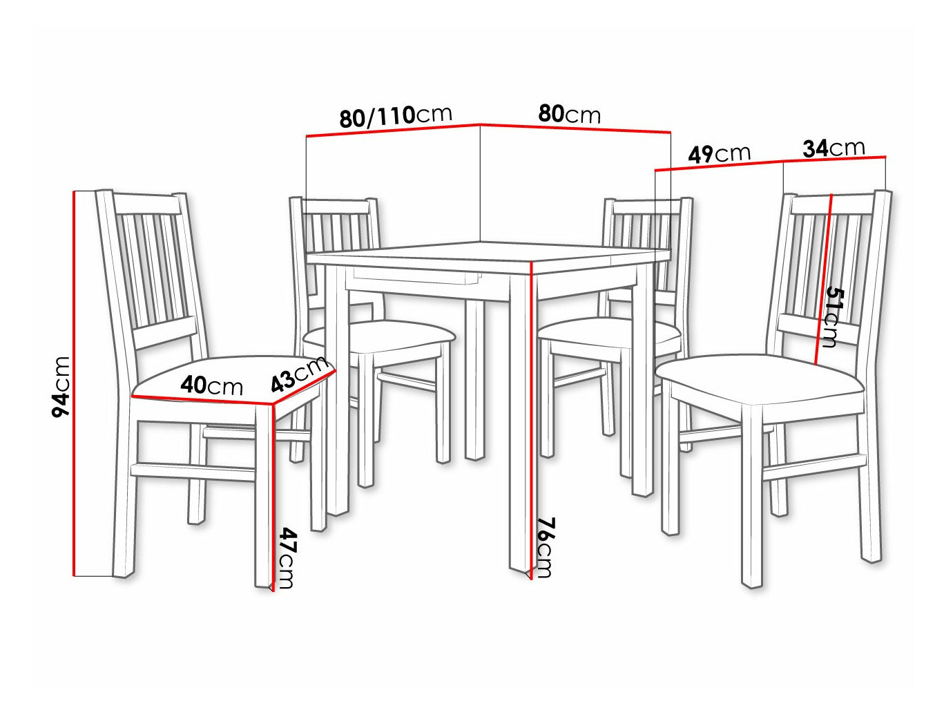 Dining set Victorville 314 (White)