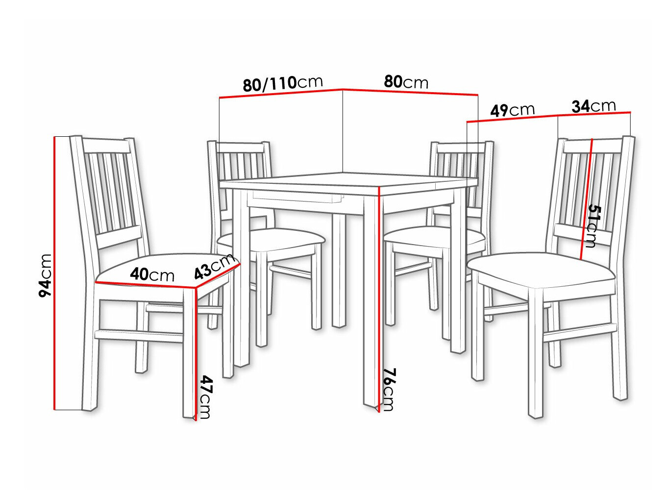 Dining set Victorville 314 (White)