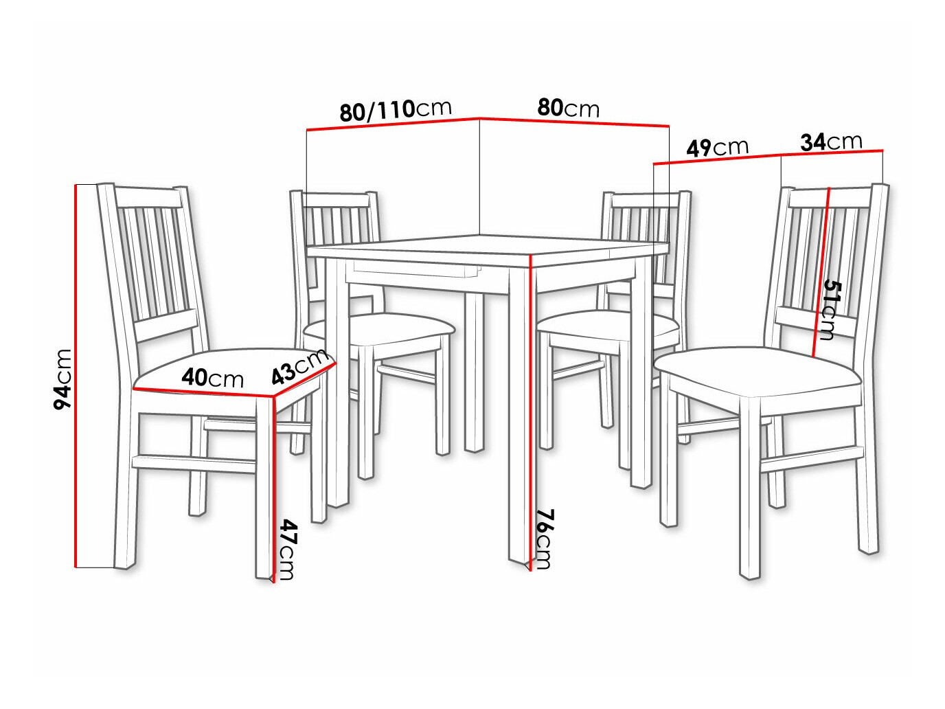 Dining set Victorville 314 (White)