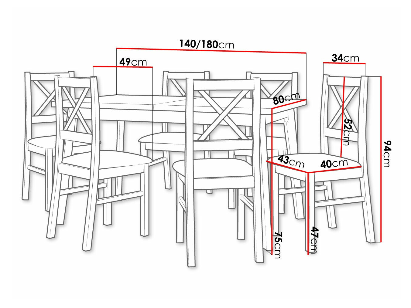 Dining set Victorville 316 (Black)