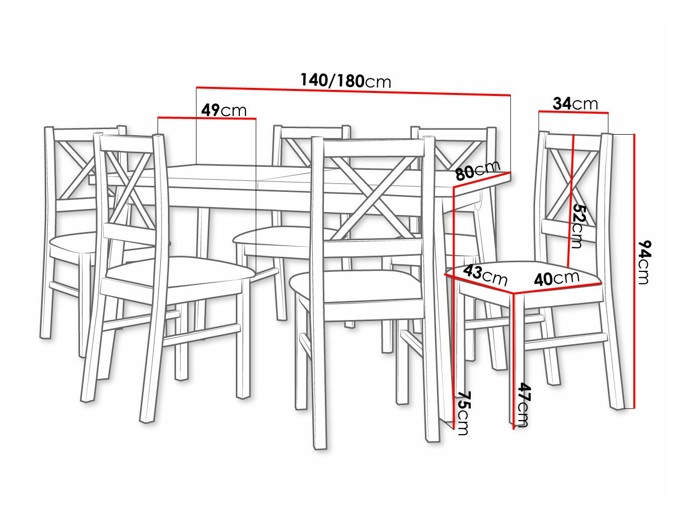 Dining set Victorville 316 (Black)