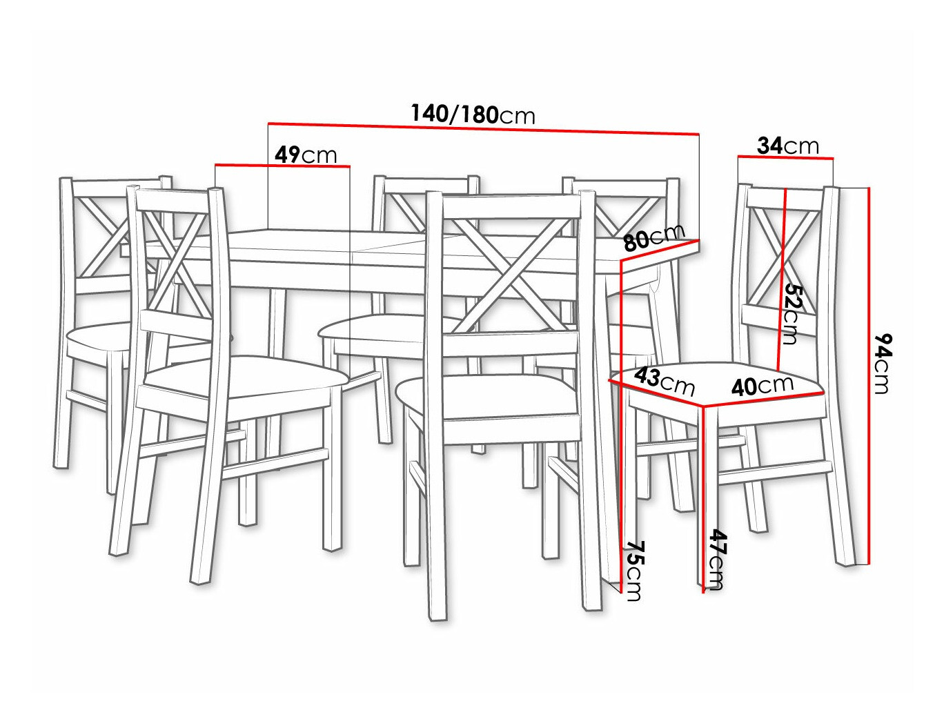 Dining set Victorville 316 (White)