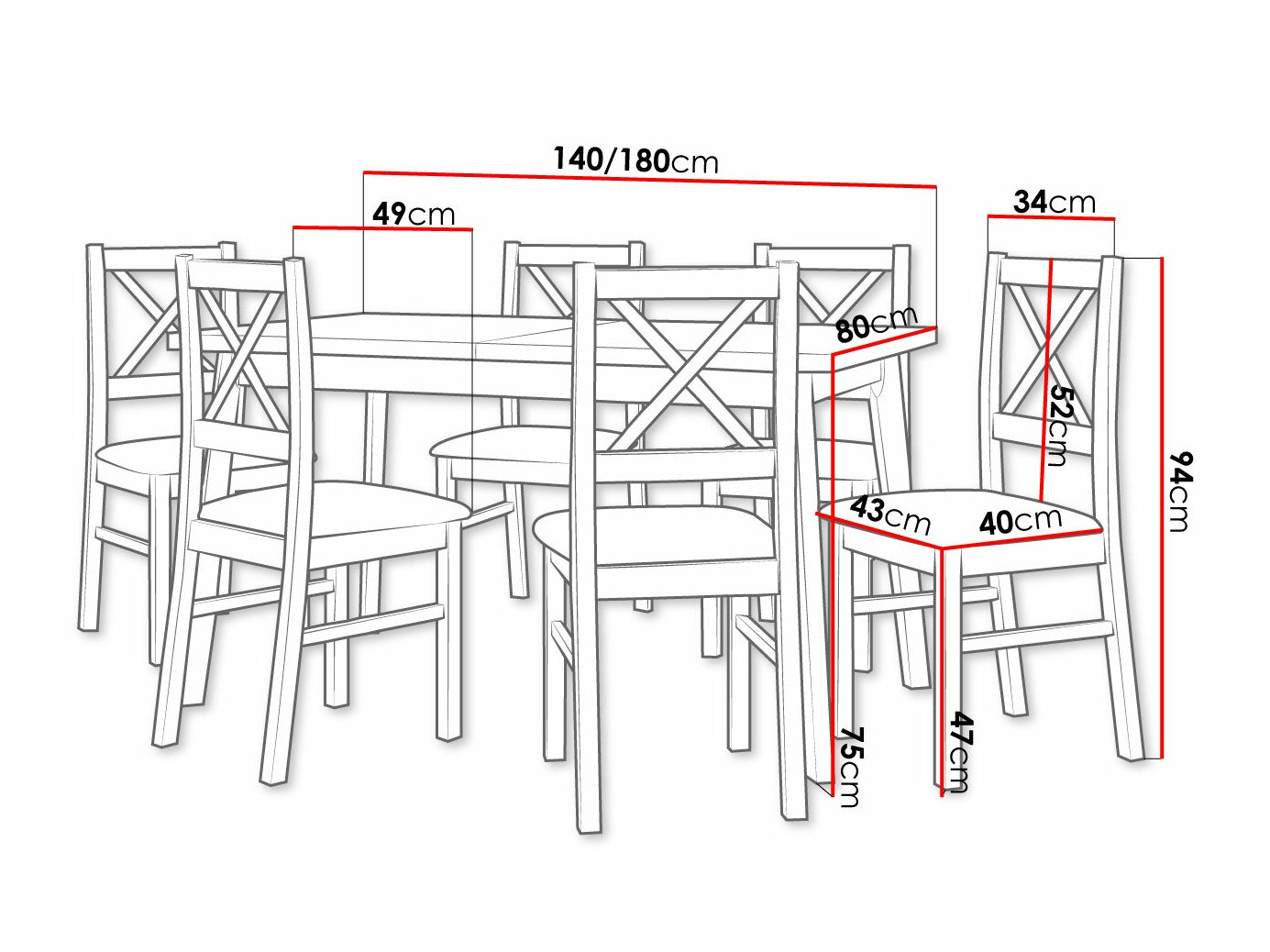 Dining set Victorville 317 (White)