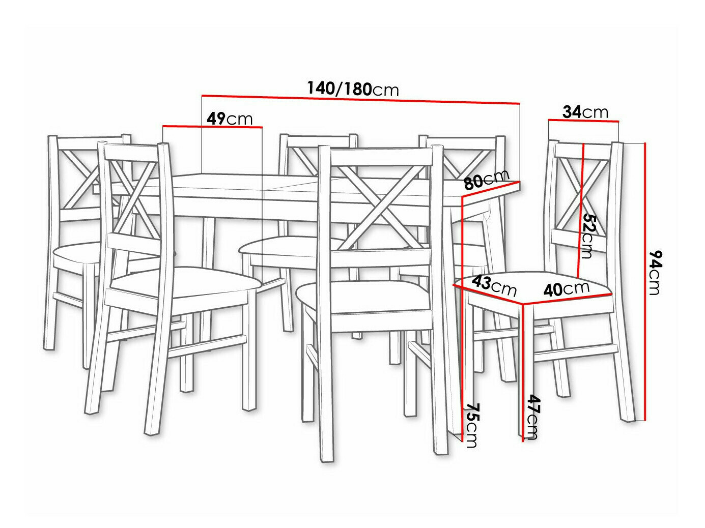 Dining set Victorville 317 (White)