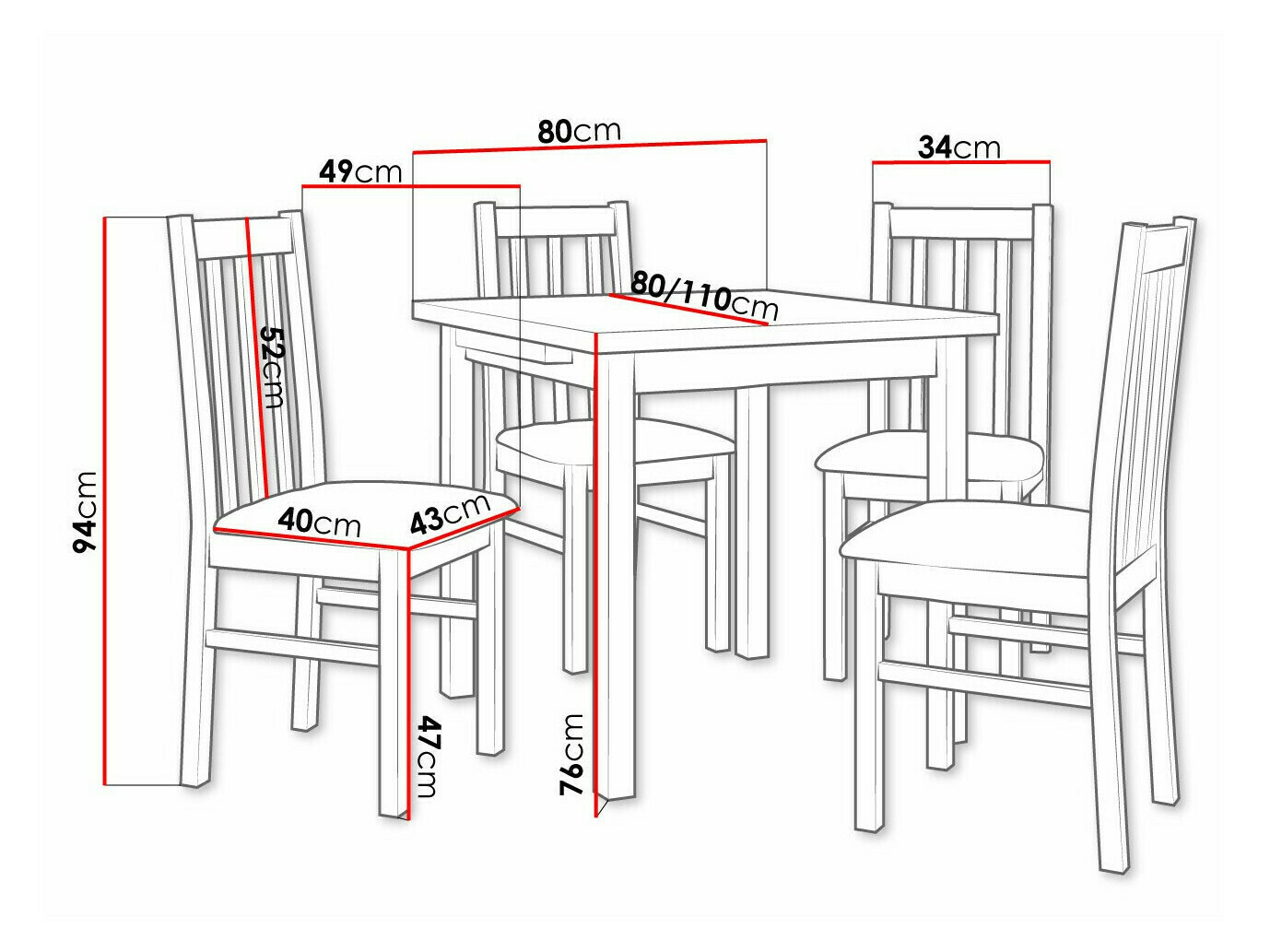 Dining set Victorville 319 (Nut)