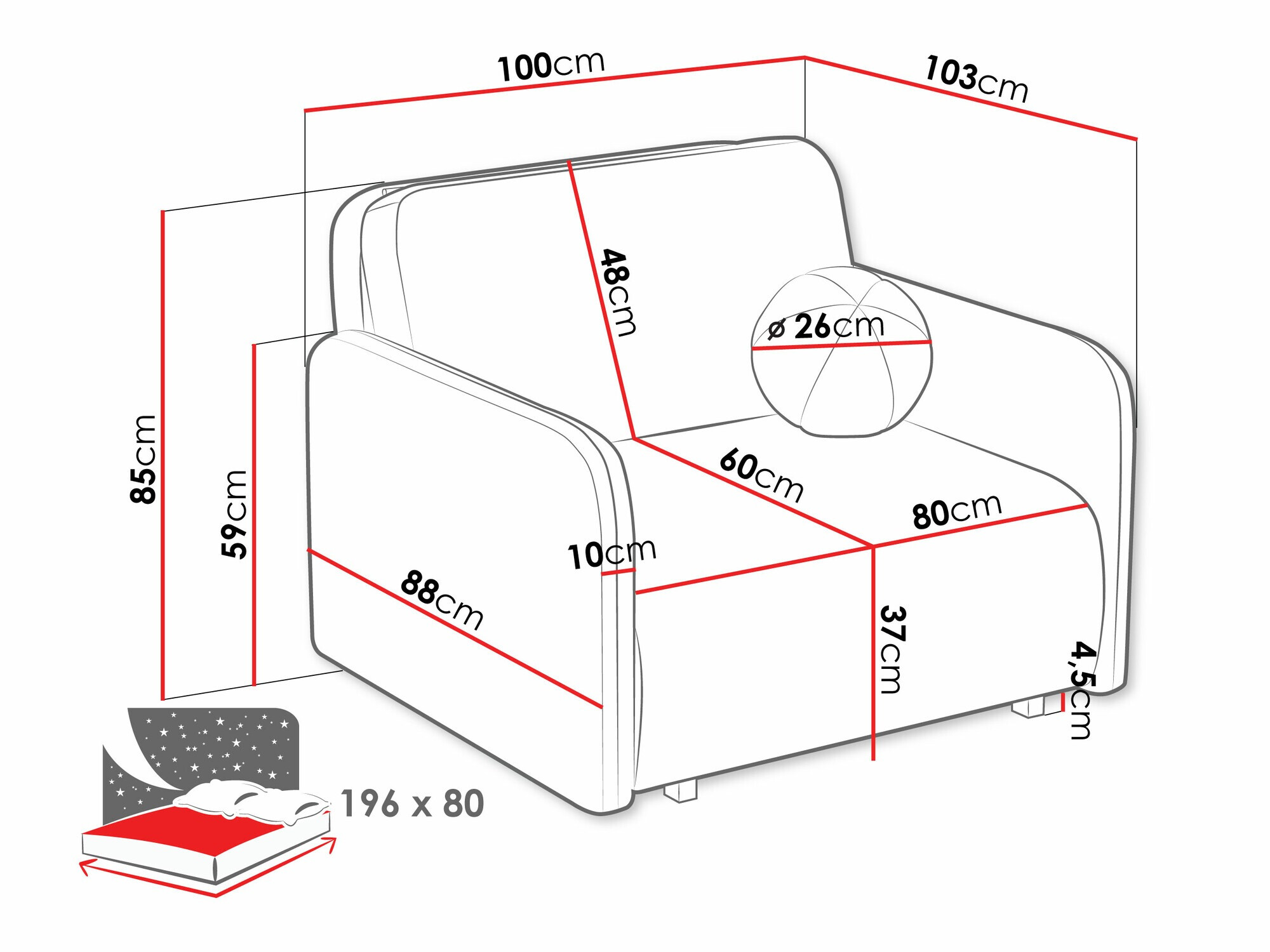Armchair Poetal I (Coral 45)