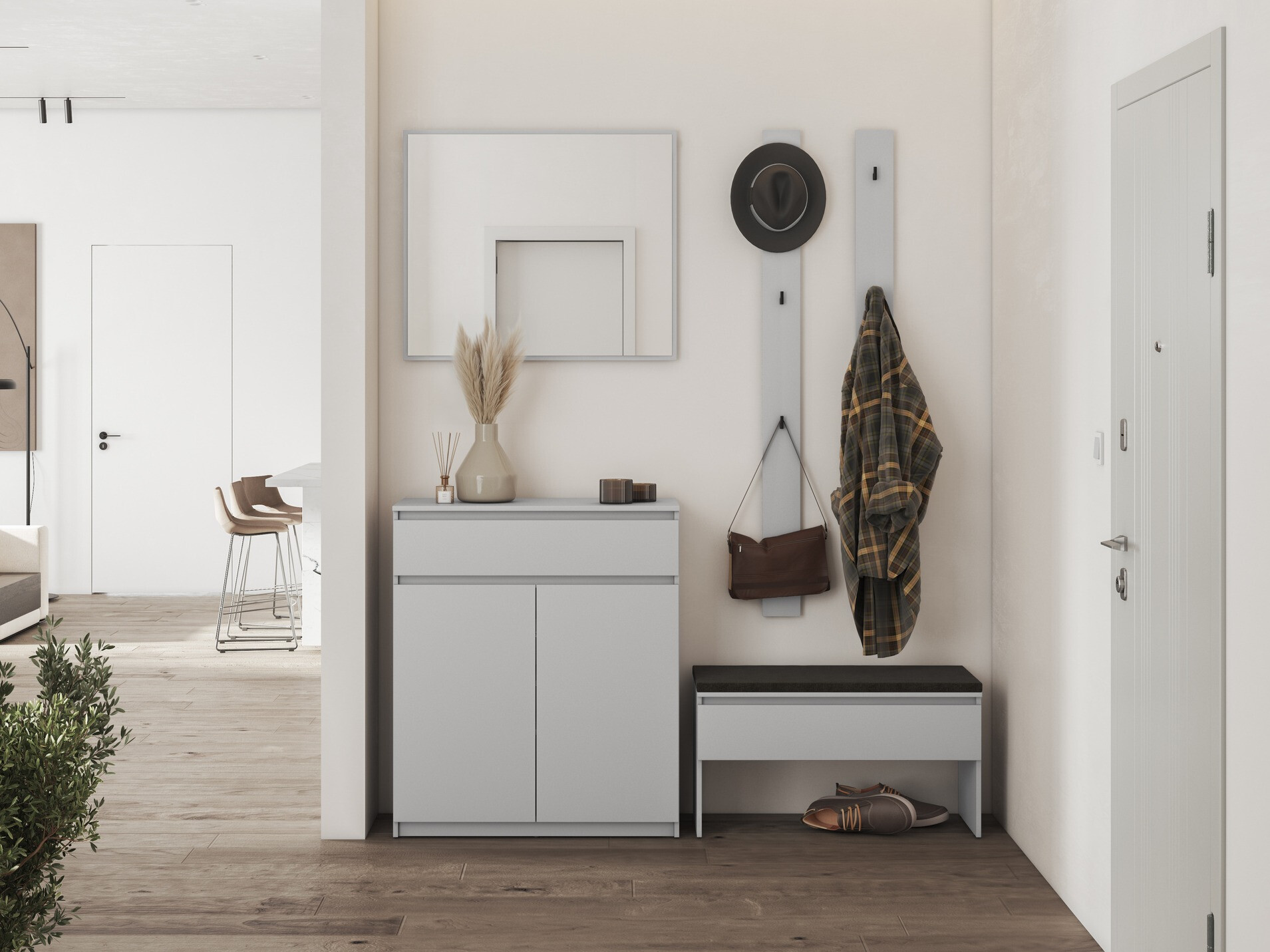 Shoe cabinet Lorcama 100 (Grey)