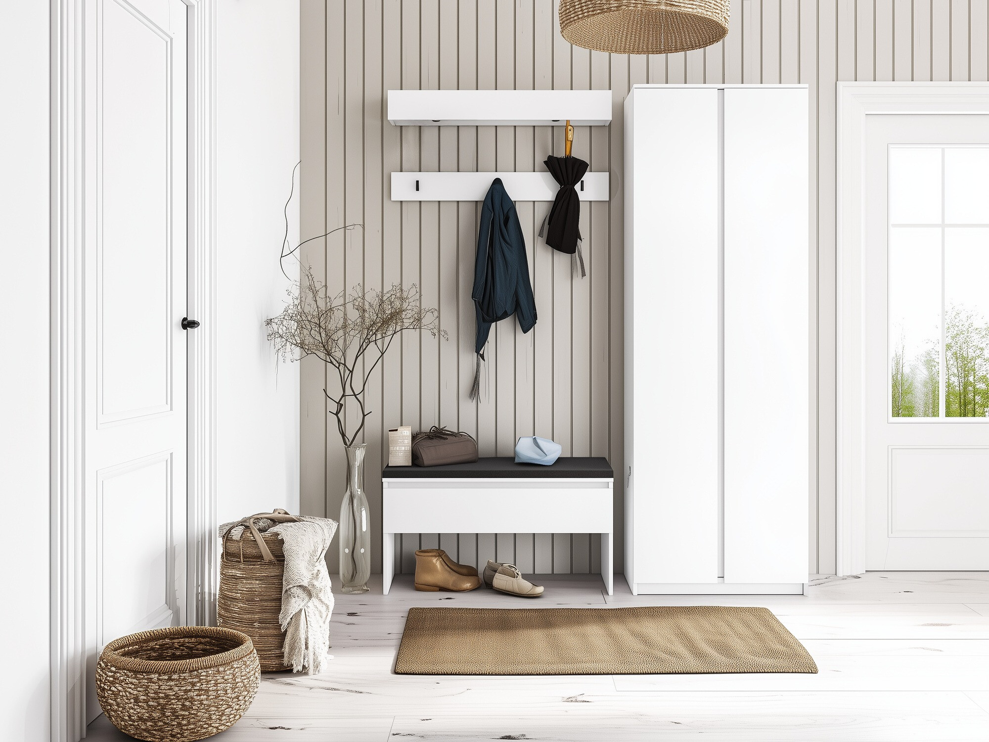 Shoe cabinet Lorcama 100 (White)