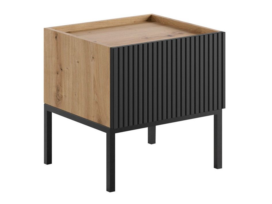 Bedside table Lunole 106 (Artisan oak + Black)