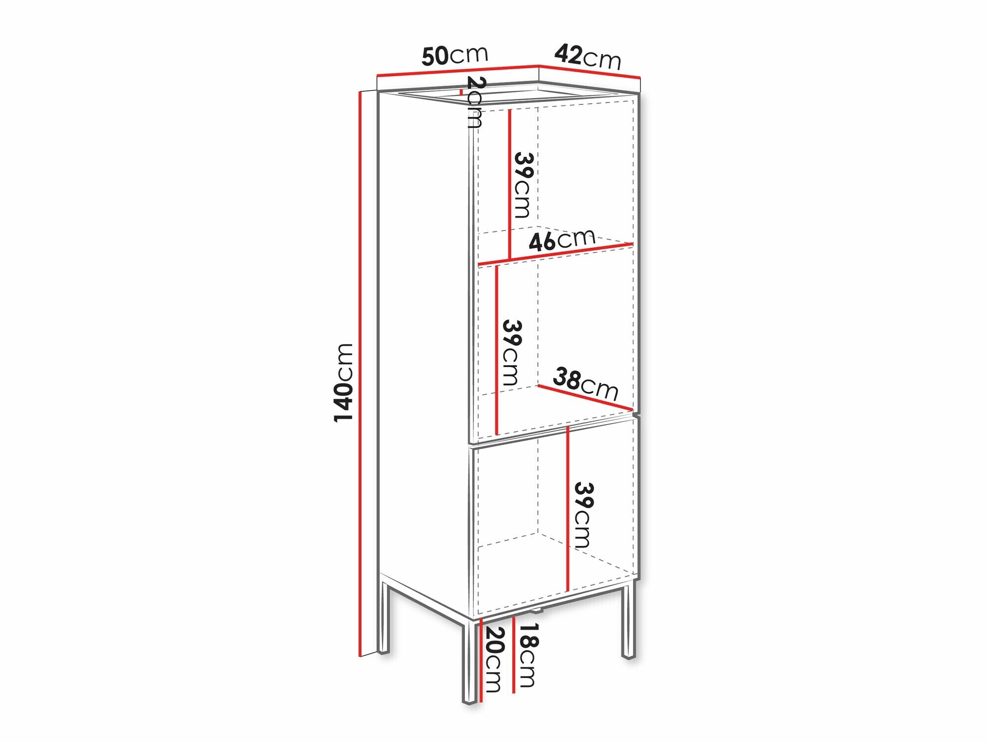 Bookcase Lunole 102 (Artisan oak + Black)