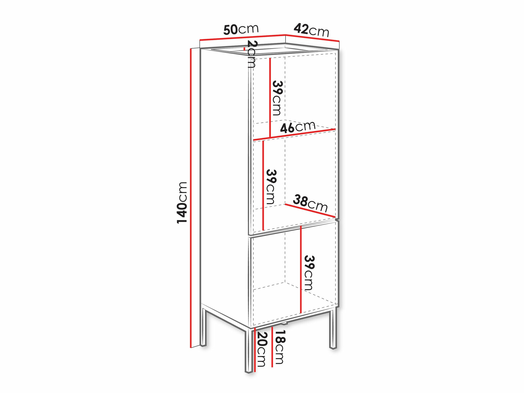 Bookcase Lunole 102 (Cashmere)