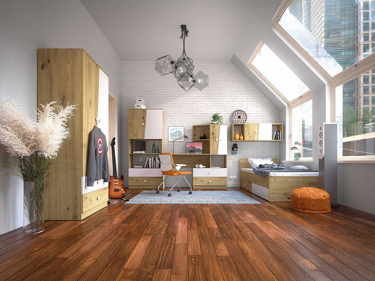 Furniture set Almira 114 (Artisan oak + White)
