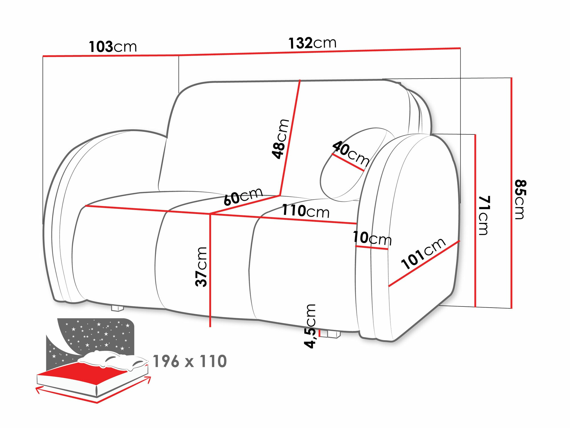 Sofa bed Citral II (Velo 627)