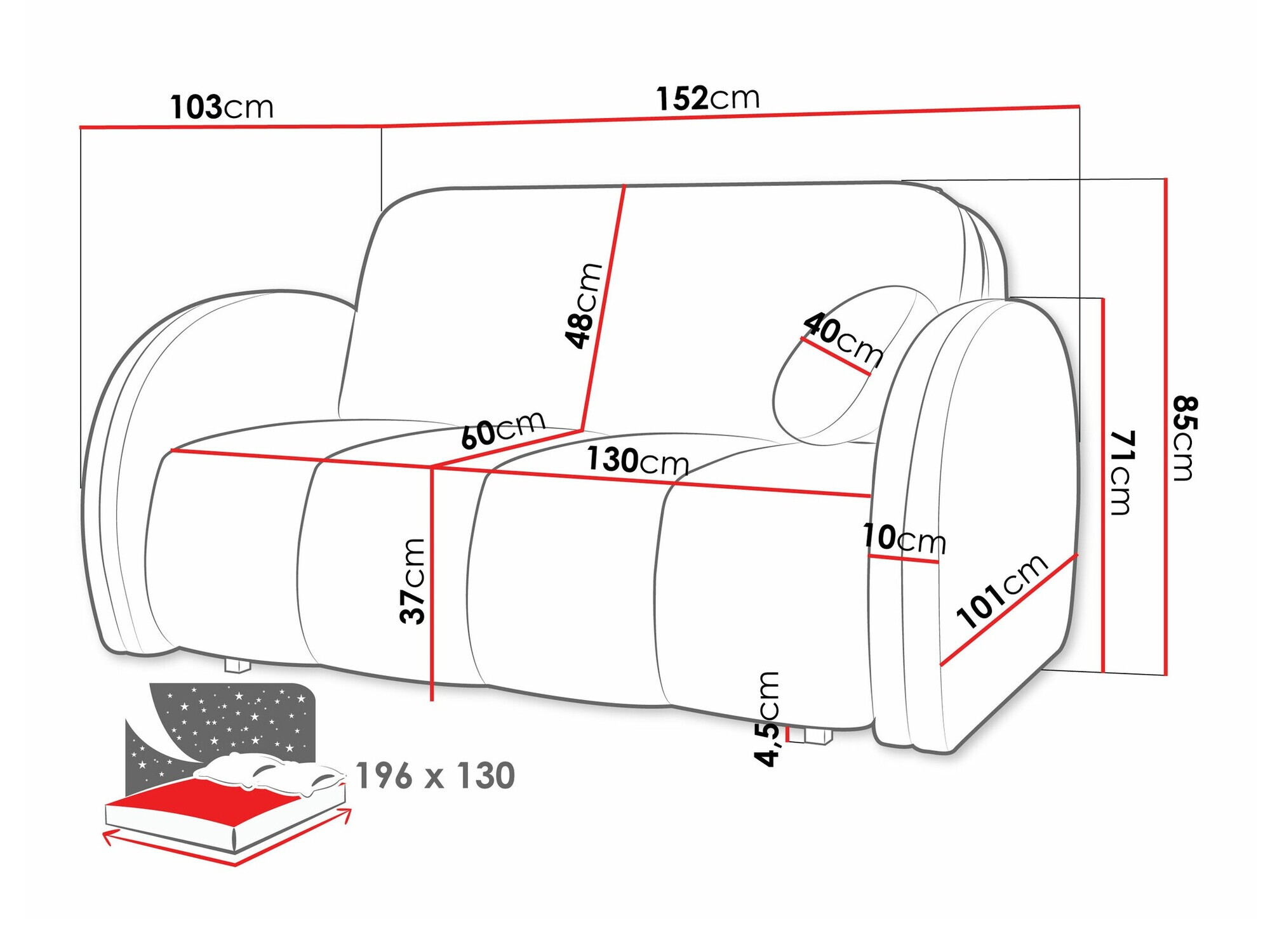 Sofa bed Citral III (Velo 623)