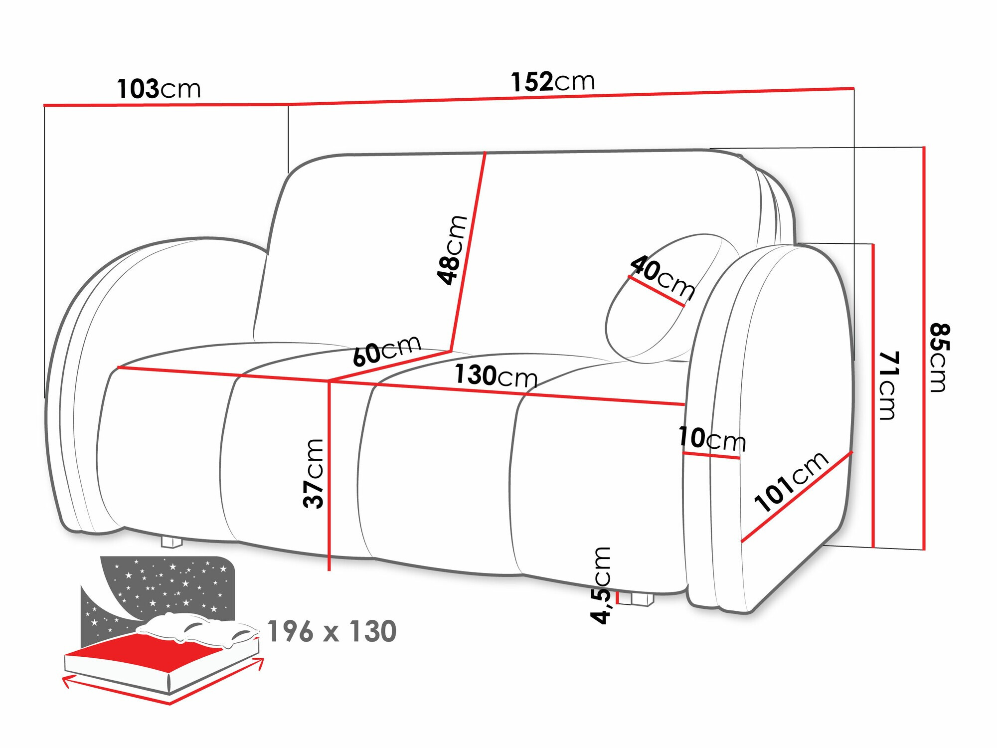 Sofa bed Citral III (Velo 633)