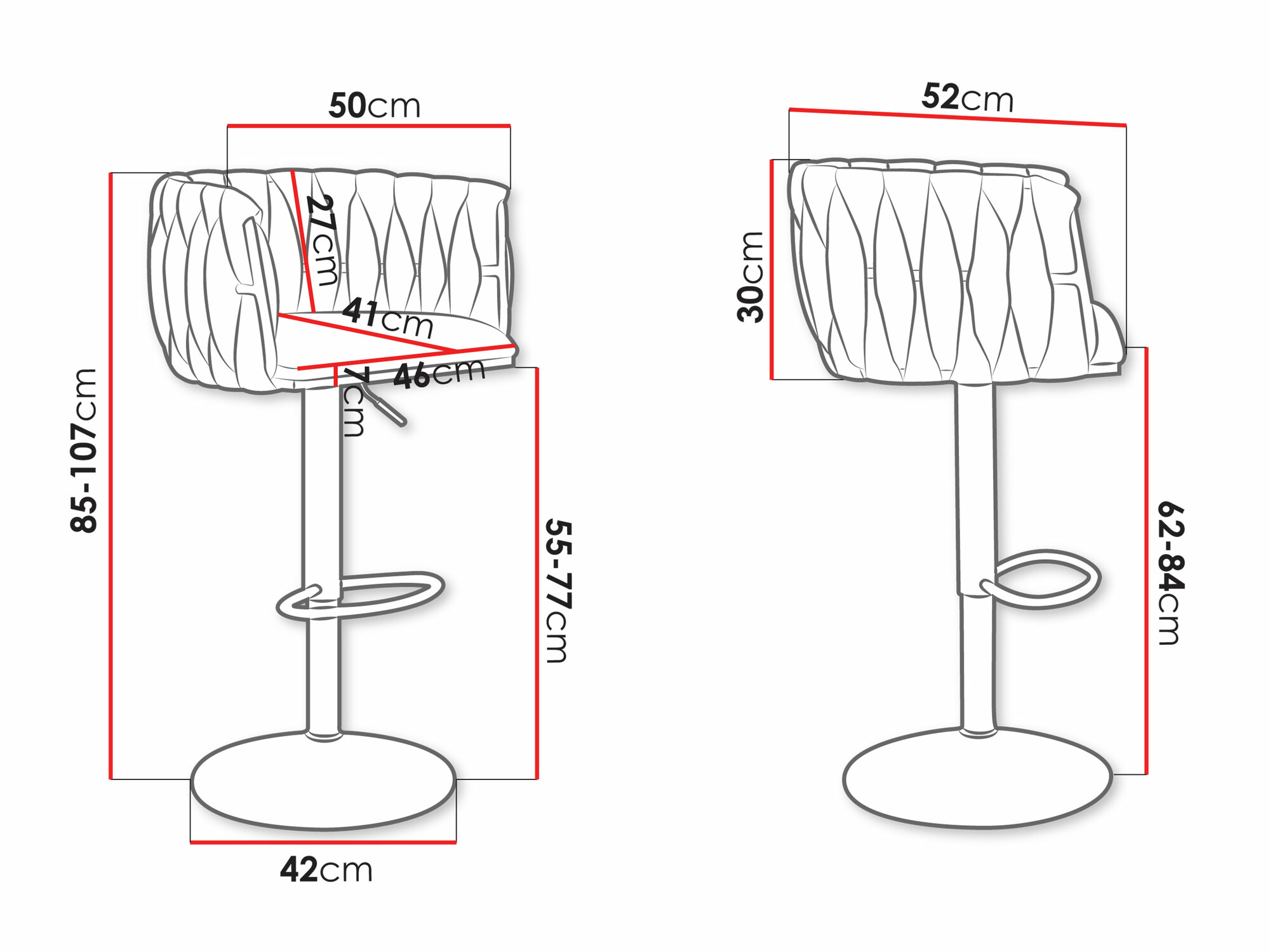 Bar stool Comfivo Hilaritas IV (Silver + Grey)