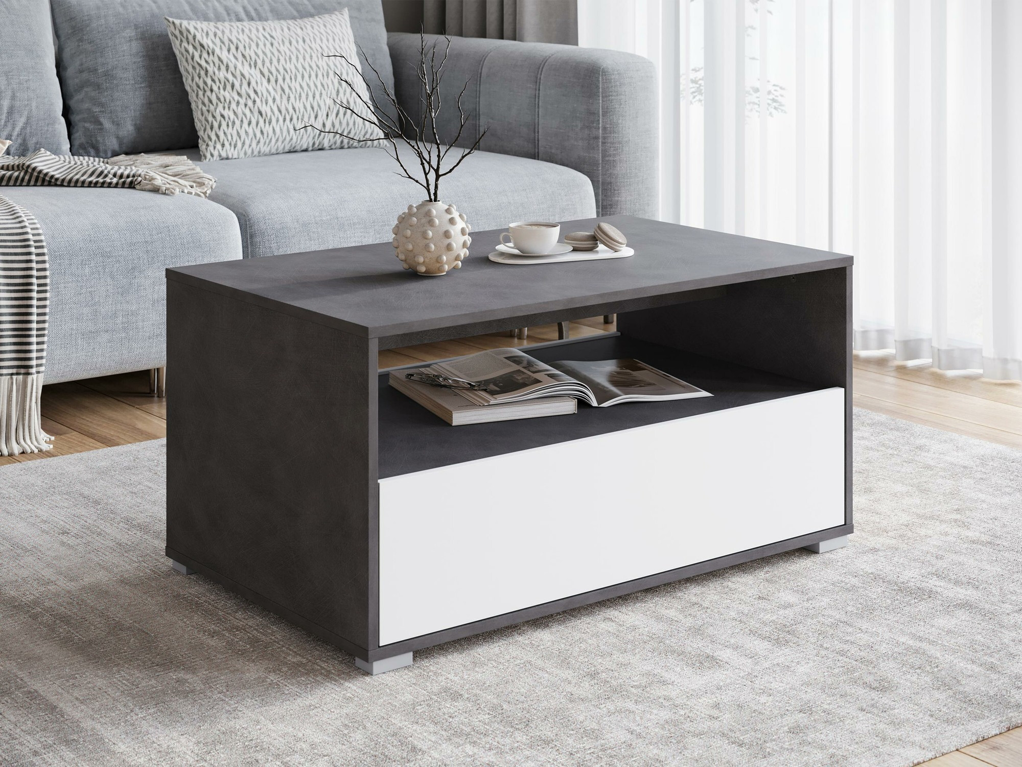 Coffee table Sarasota 188 (Matera grey + White)
