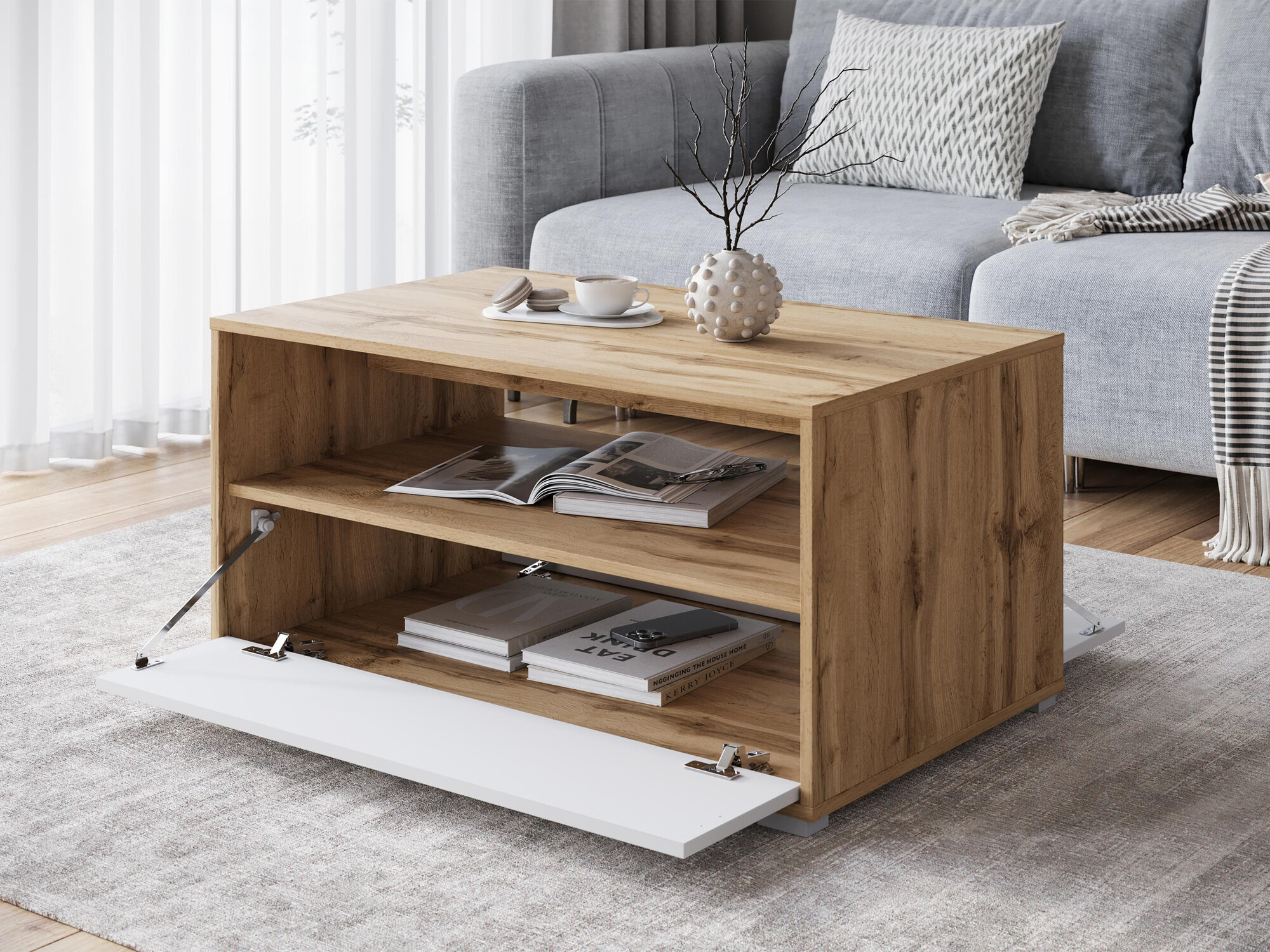 Coffee table Sarasota 188 (Wotan Oak + Graphite)