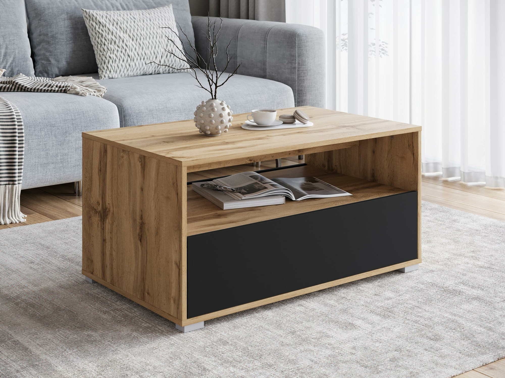 Coffee table Sarasota 188 (Wotan Oak + Graphite)