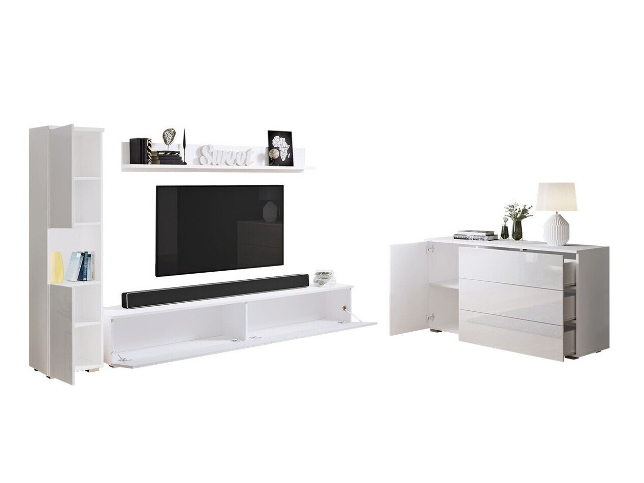 Living room set Sarasota 132 (White + Glossy white)