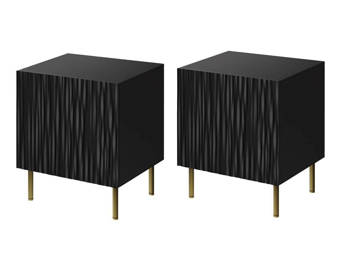 Set of bedside tables Lorelbo 102 (Black + Golden)