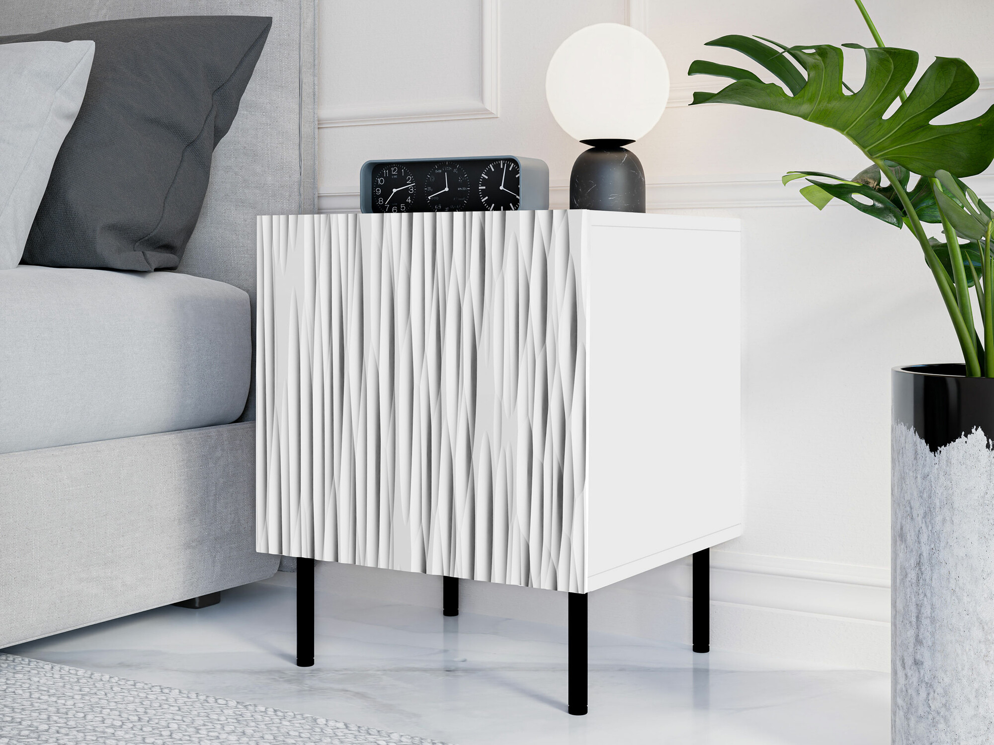 Set of bedside tables Lorelbo 102 (White + Black)