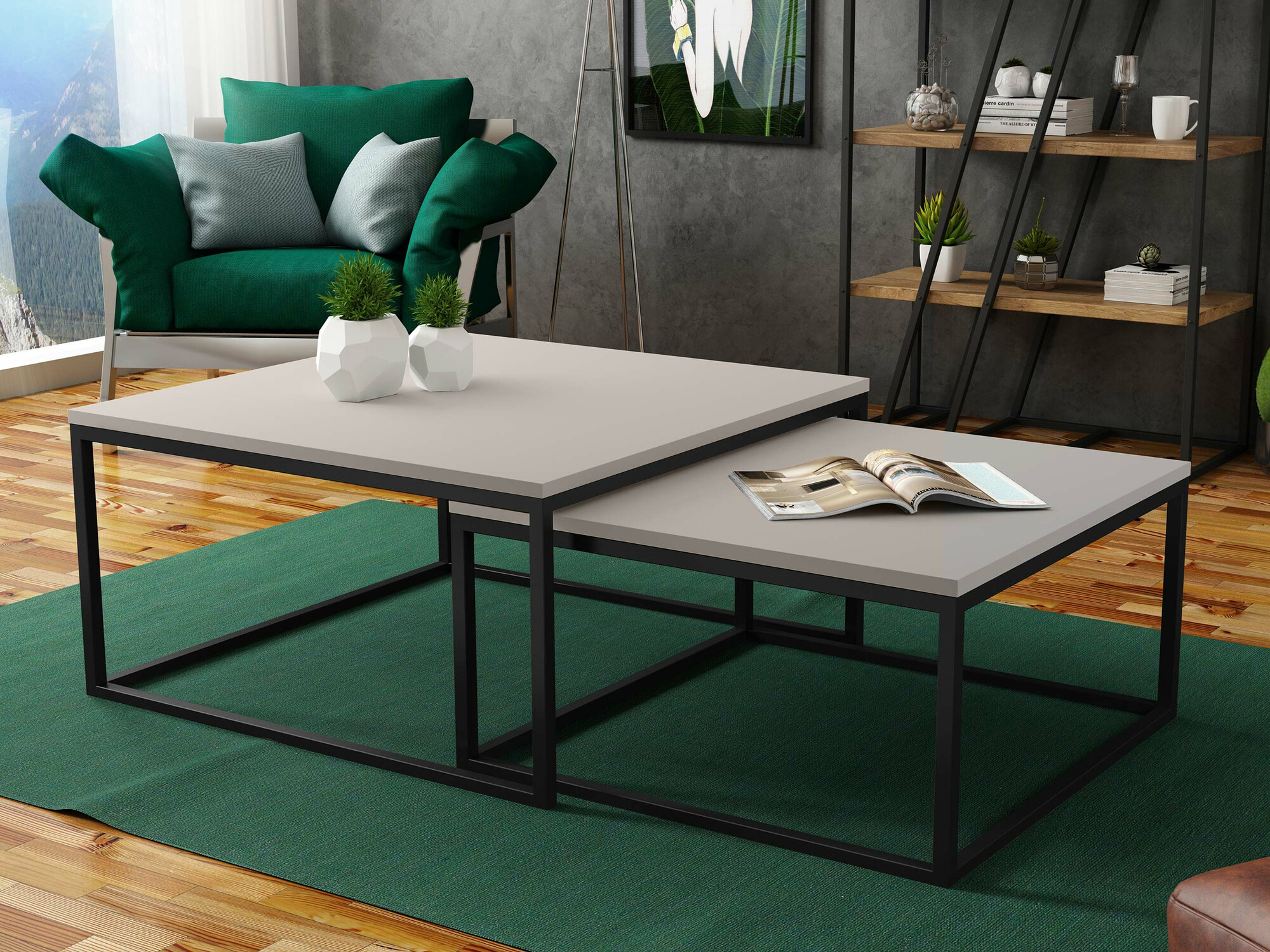 Coffee table set Oswego 101 (Cashmere + Black)